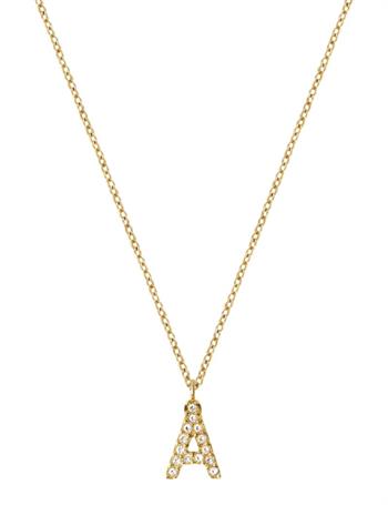 MB0097, Mockberg Stone Letter Å Gold Necklace Halskæde